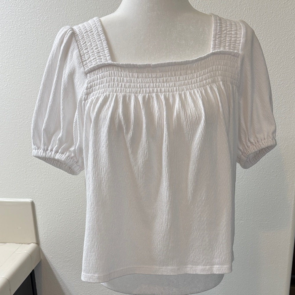 Loft Smocked Square Neck Top
